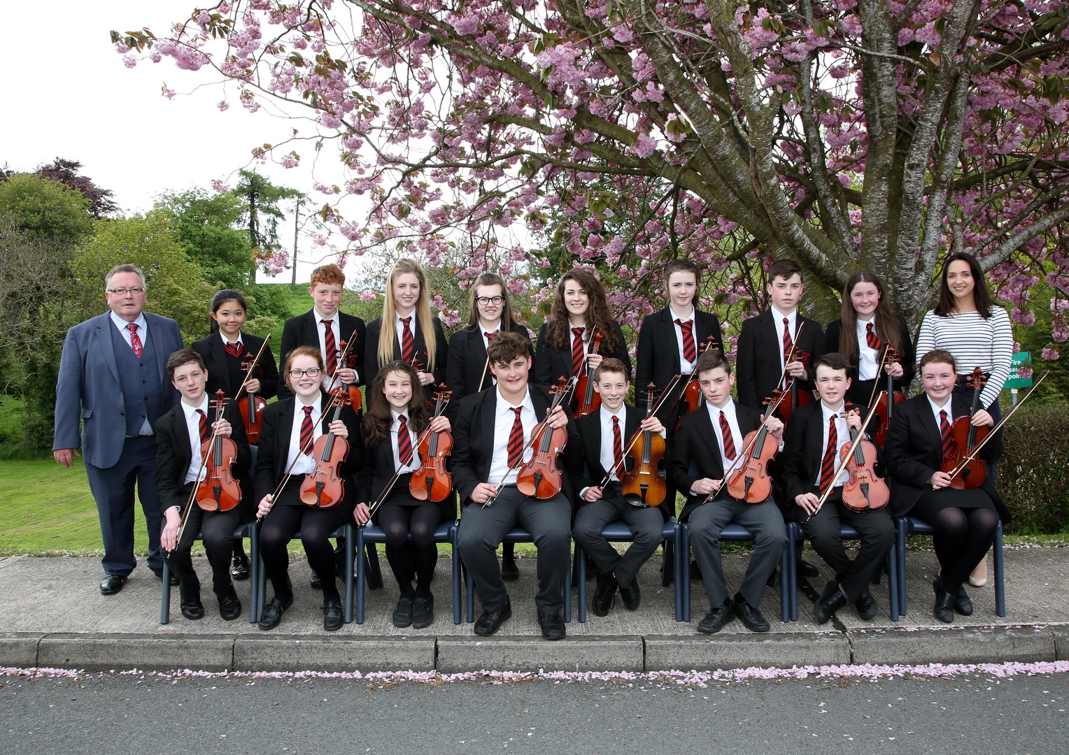 Some members of the School Fiddle Orchestra & Choir